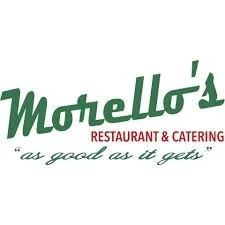 Logo for Morello's Restaurant & Catering with the tagline 'as good as it gets'