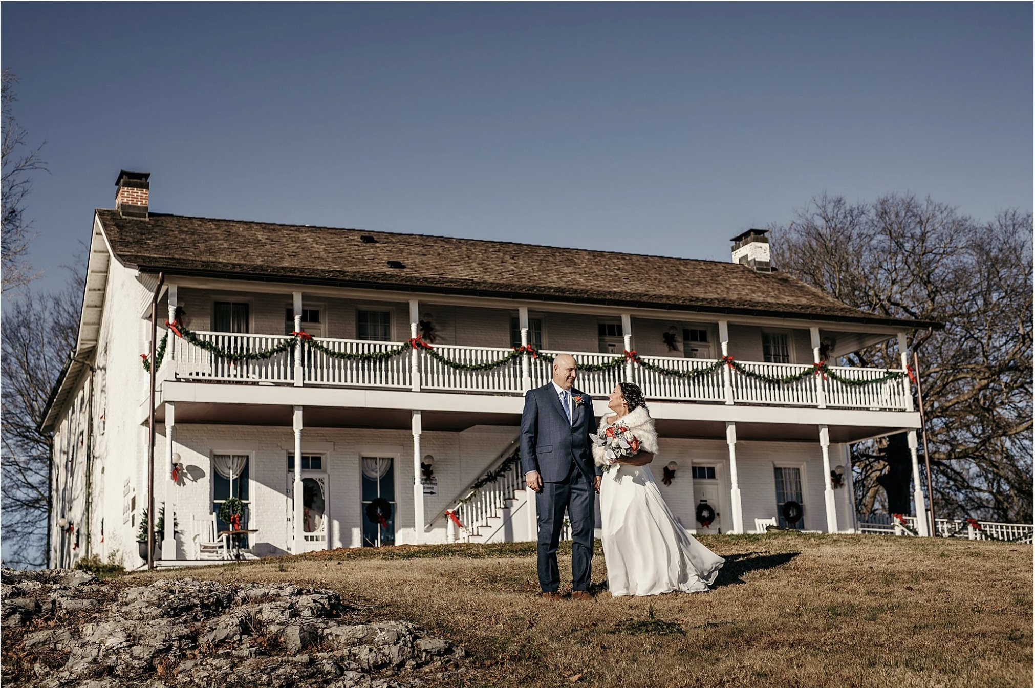 A Christmas-Inspired Elopement at the Historic Rose Hotel in Elizabethtown, IL