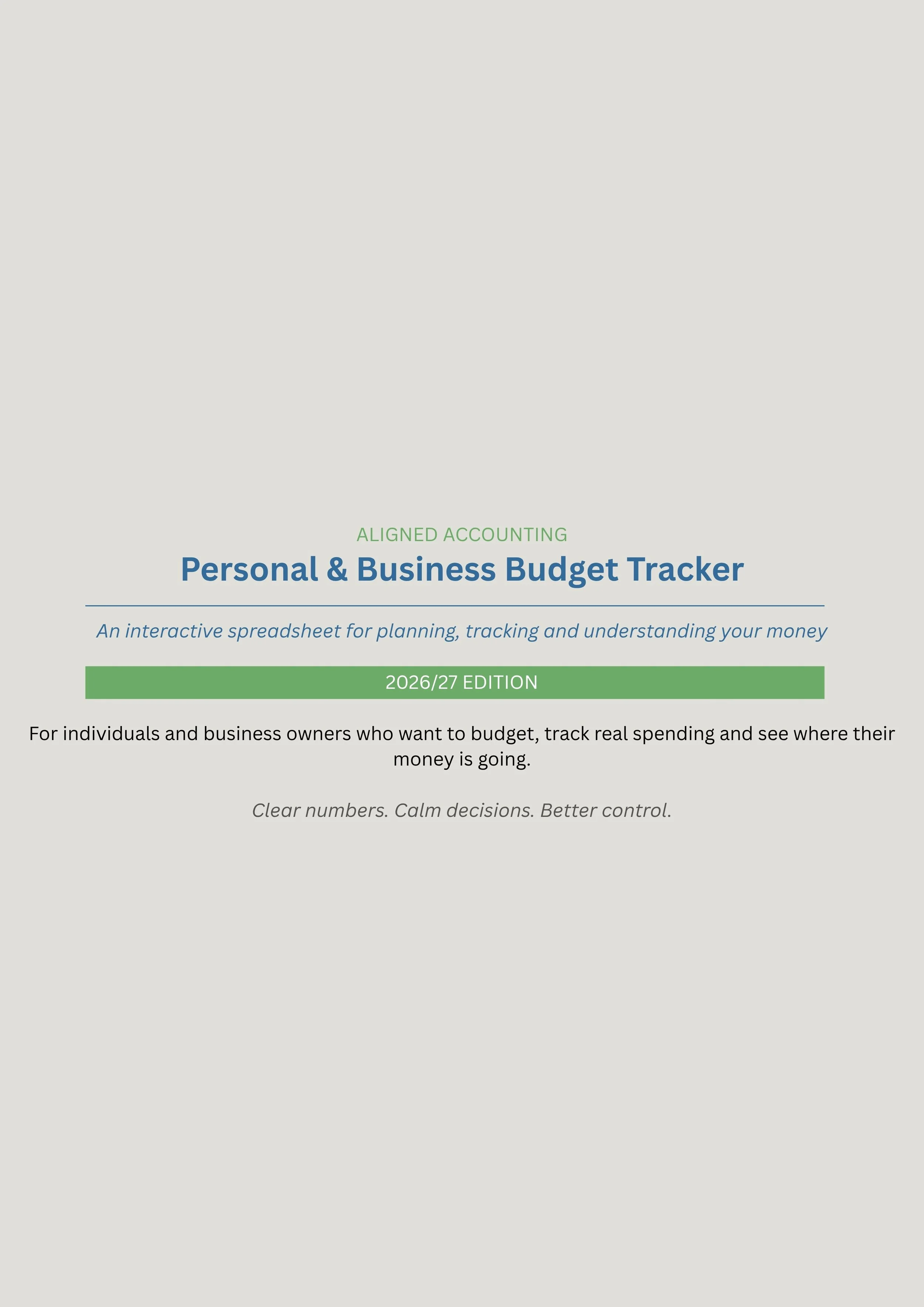 Personal & Business Budget Tracker