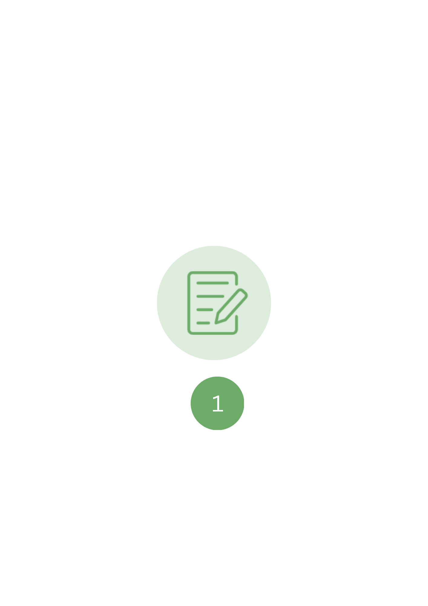 A vertical green infographic chart with three circles connected by lines, numbered 1, 2, and 3, with additional icons and text in each circle.