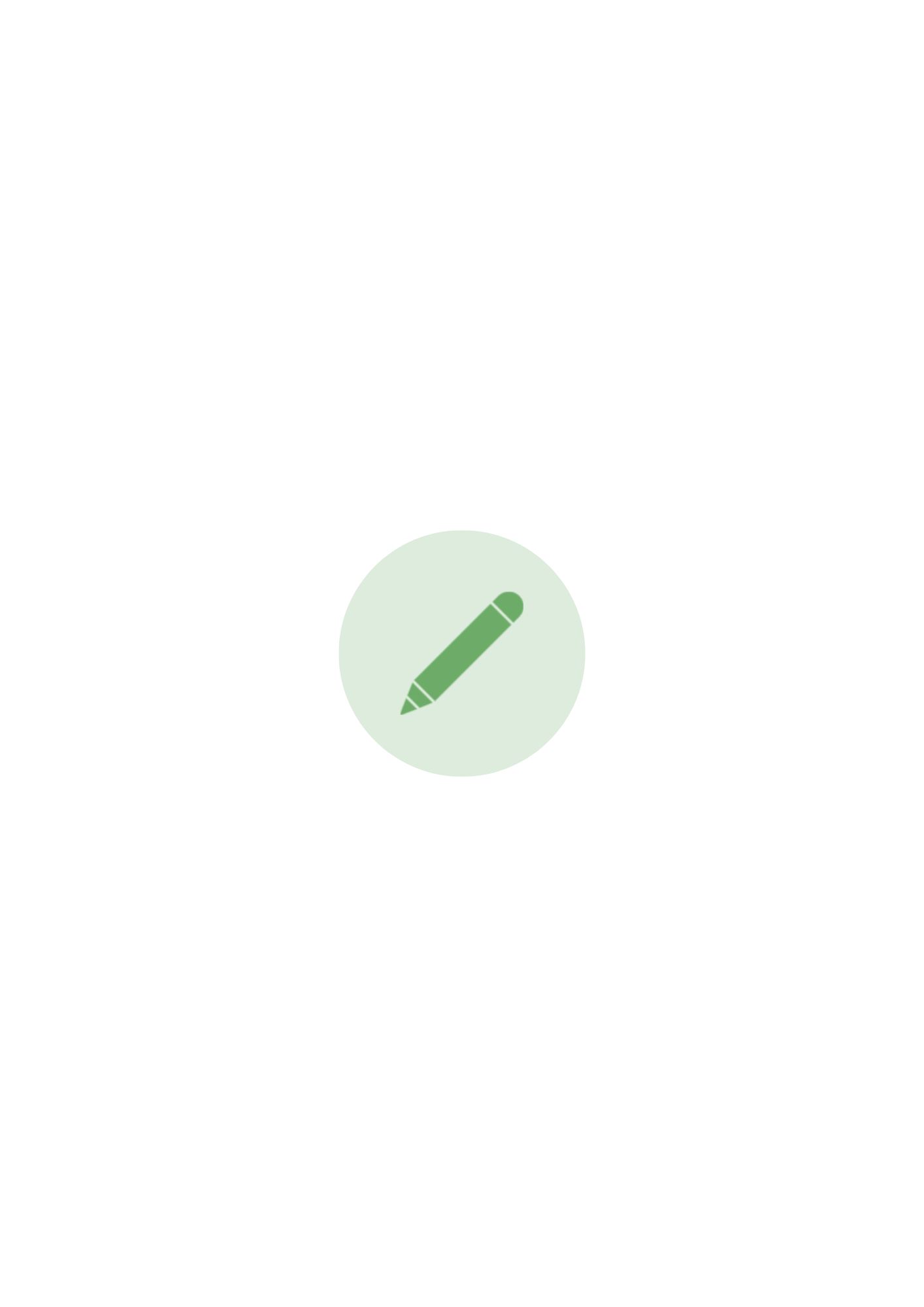 Diagram showing a green pencil inside a less opaque green circle