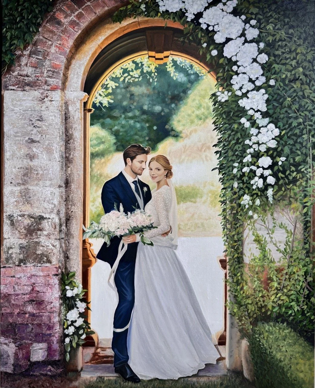 live wedding painting with floating frame display
• live wedding painting in Sydney reception scene
• bride and groom live painted oil artwork
• fine art wedding painting by Mina Lee
• wedding painter working live at Sydney venue