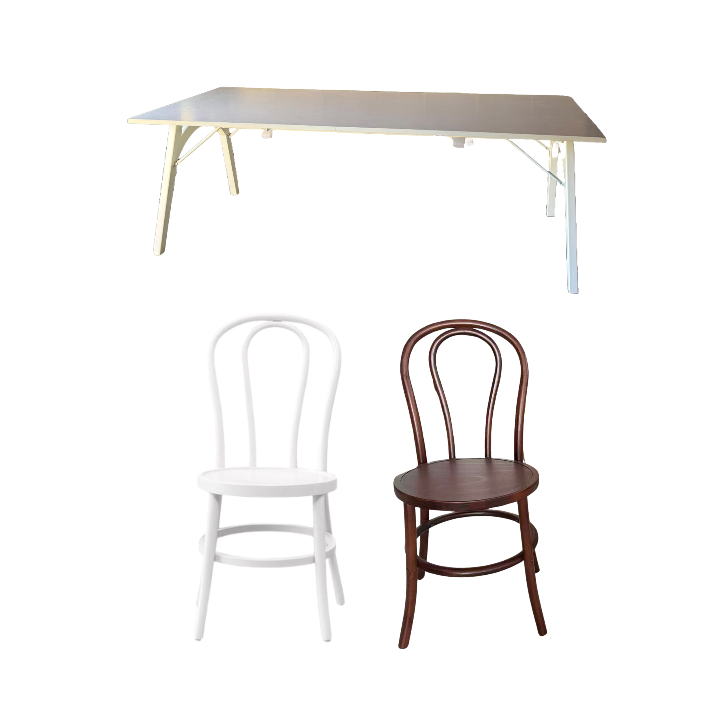 White Trestle Table Bundle