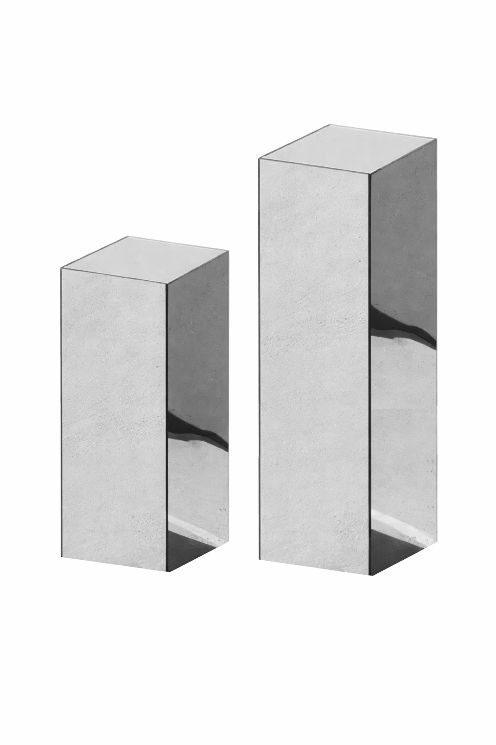 Silver Mirror Plinths