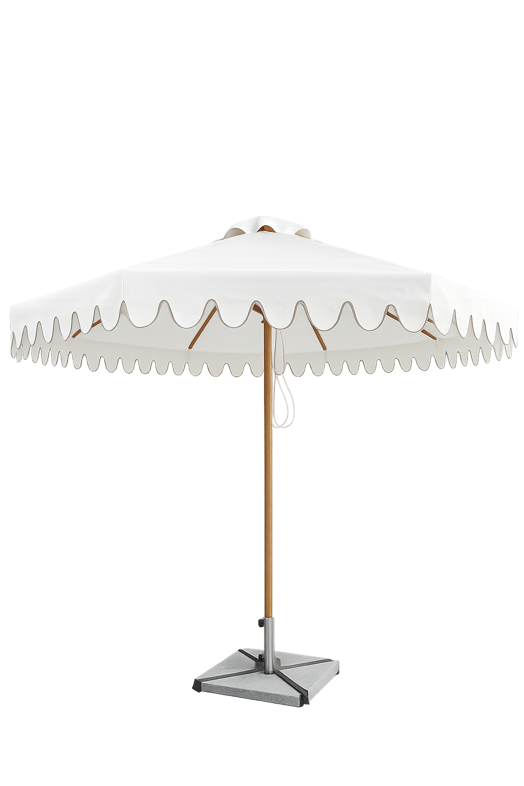 White Scalloped Umbrella