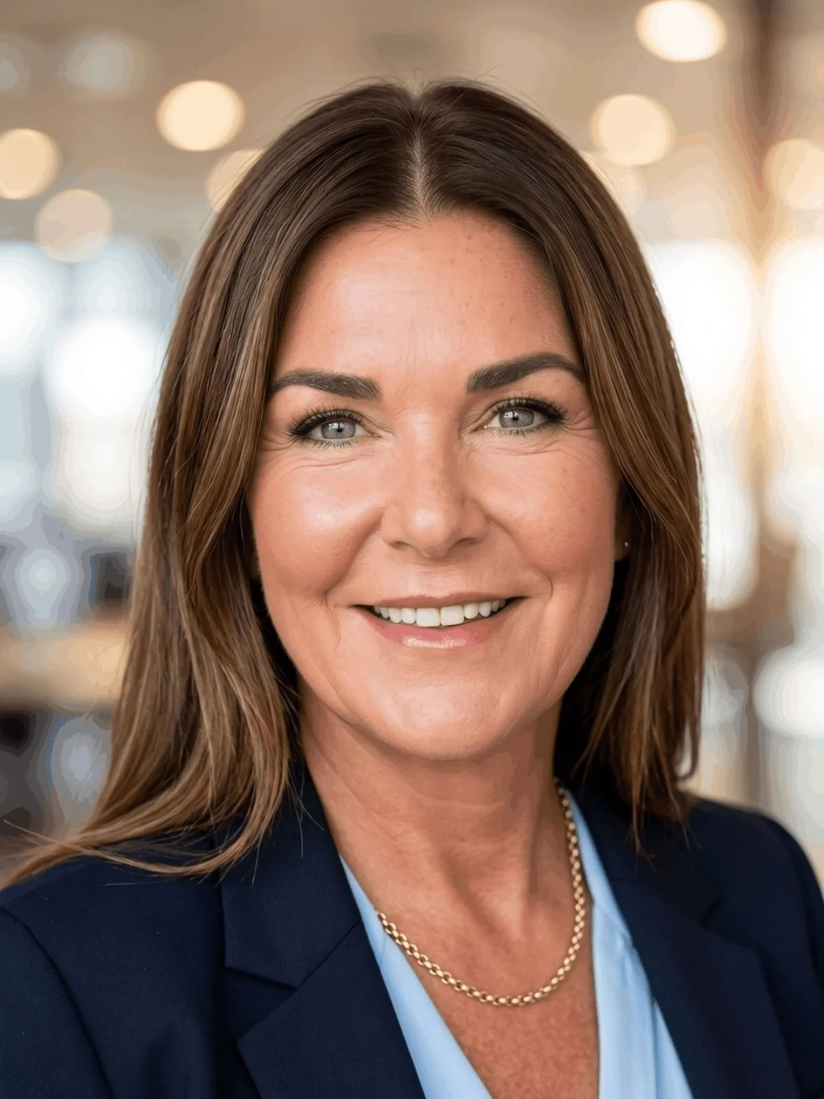 Close-up portrait of Sarah Irlam the founder and managing director of the Clubhouse Group, a new concept for adult day care in cheshire.