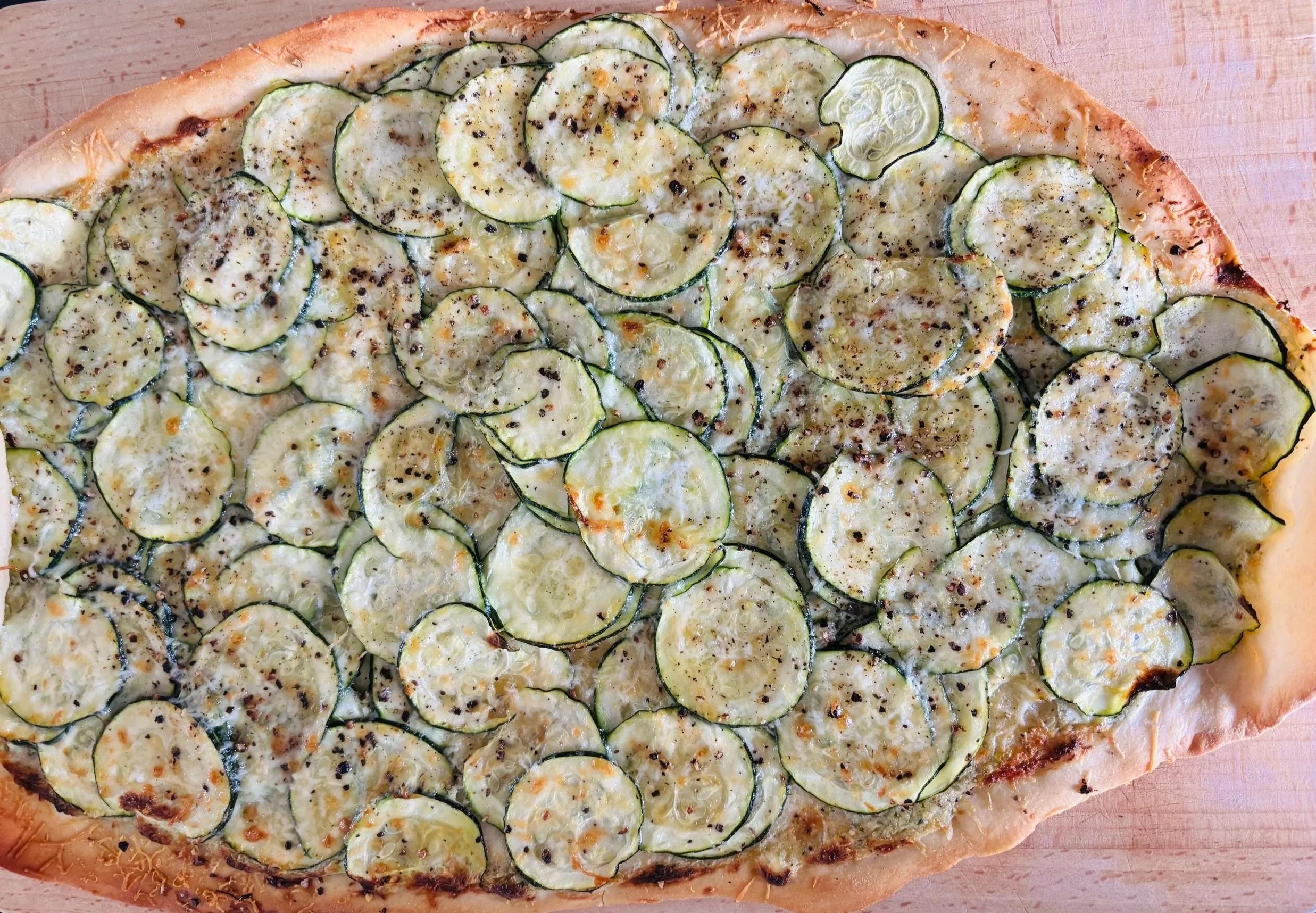 Zucchini &amp; Basil white pizza