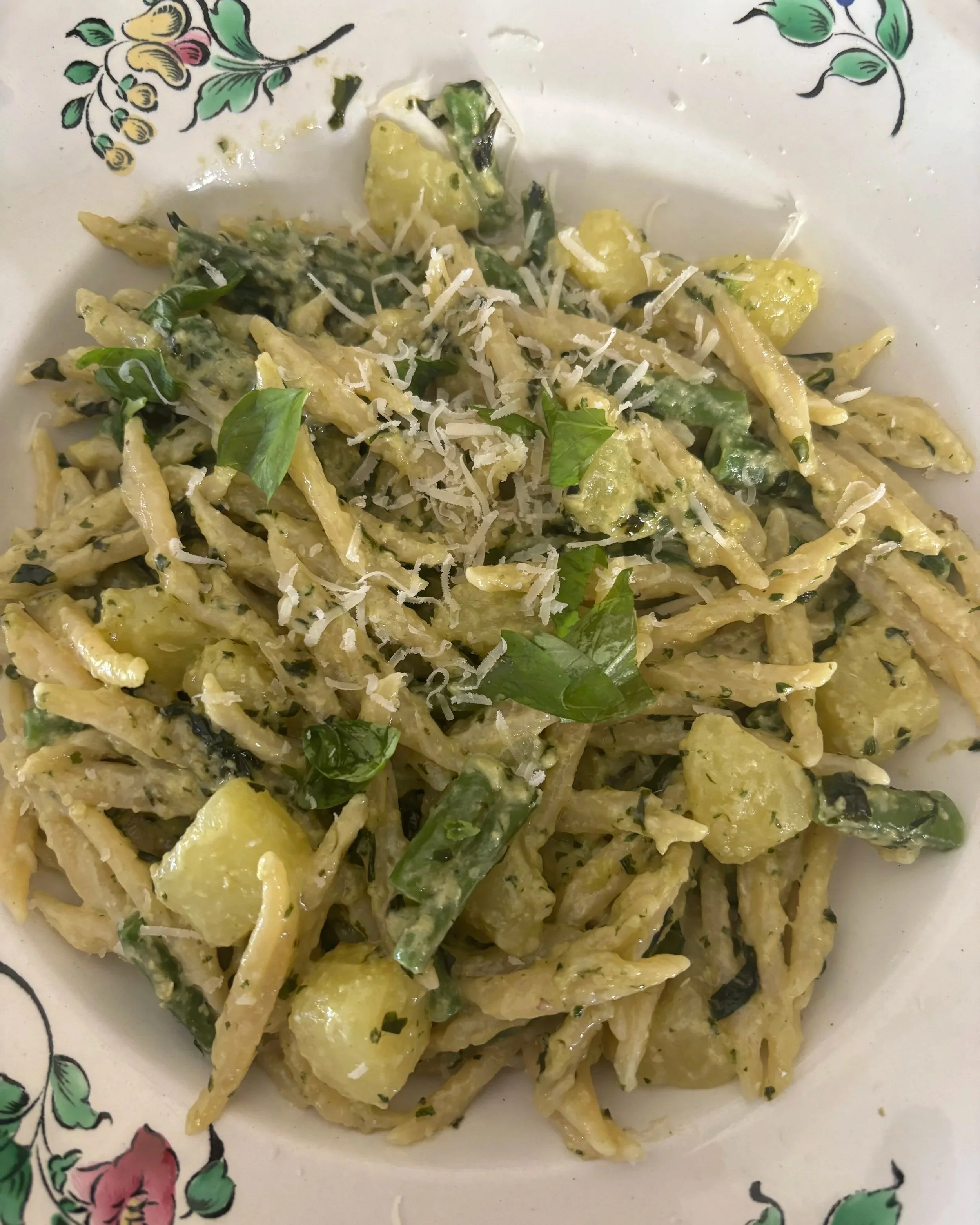 The real pasta with pesto alla Genovese