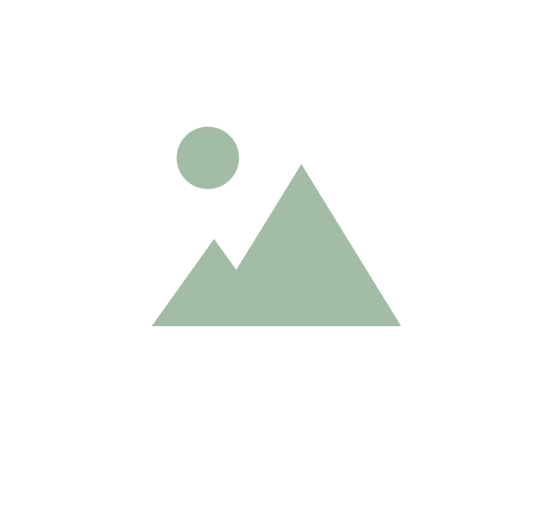 Simple graphic with a fading green circle and two green mountain shapes on a white background.
