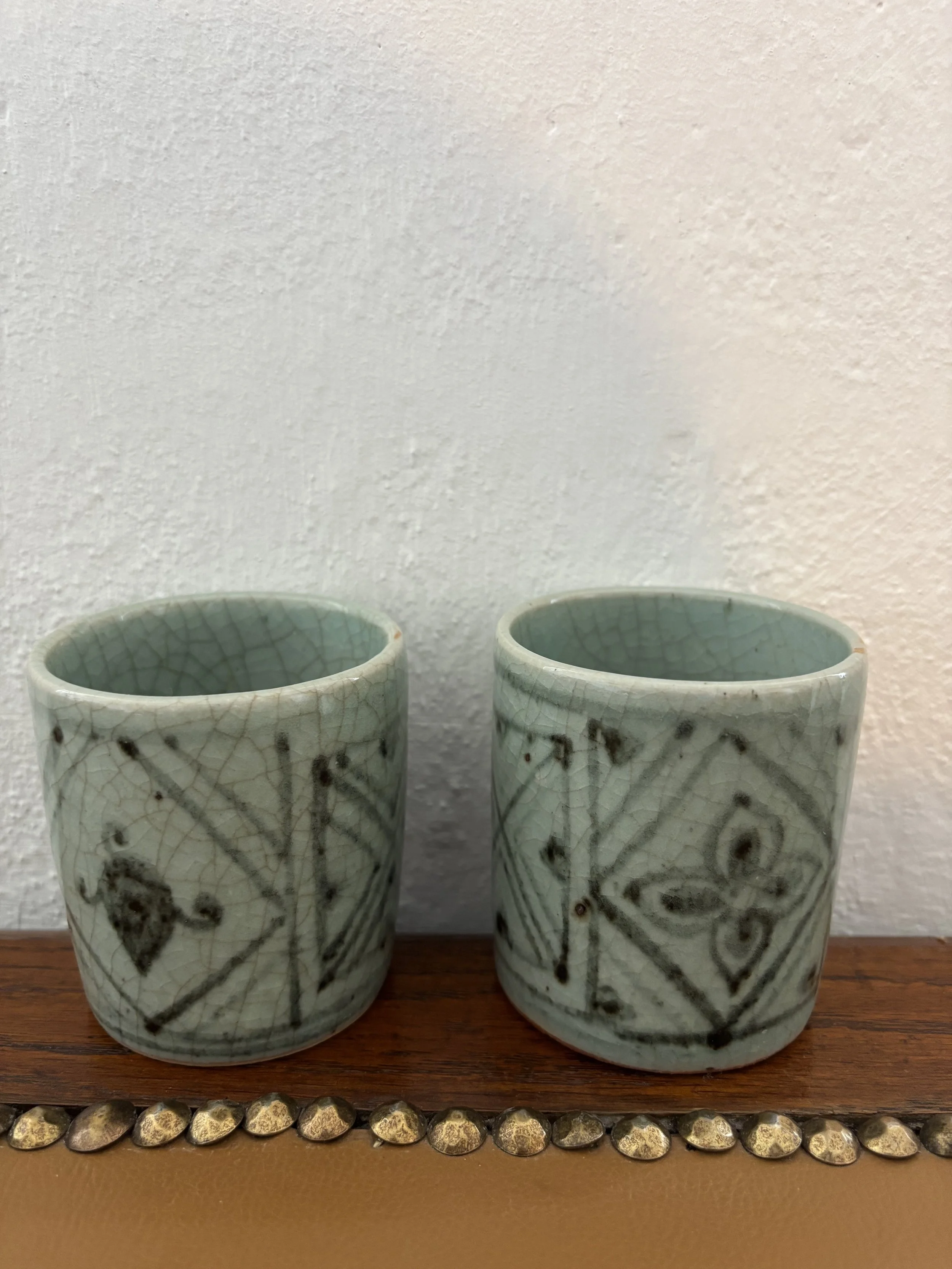 Set of two tumblers, Sukhothai, Thailand, end of 20th century