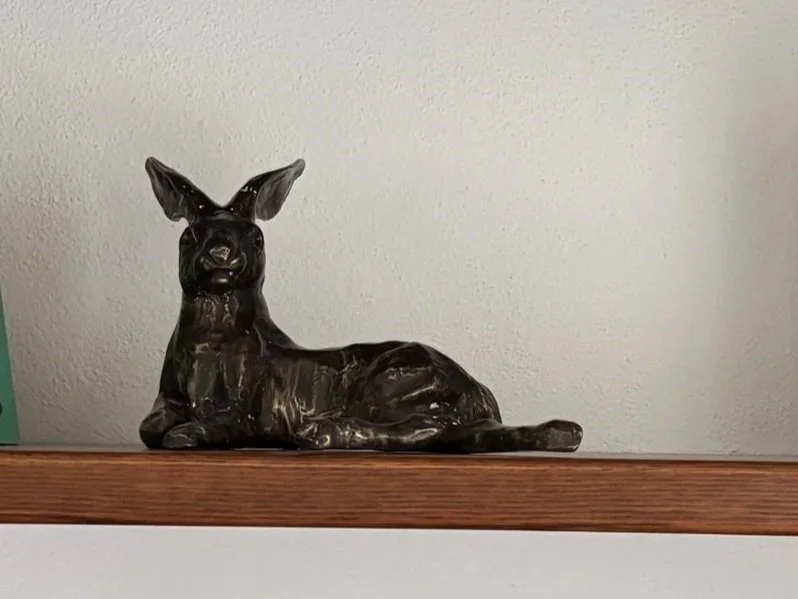 Bronze lying hare