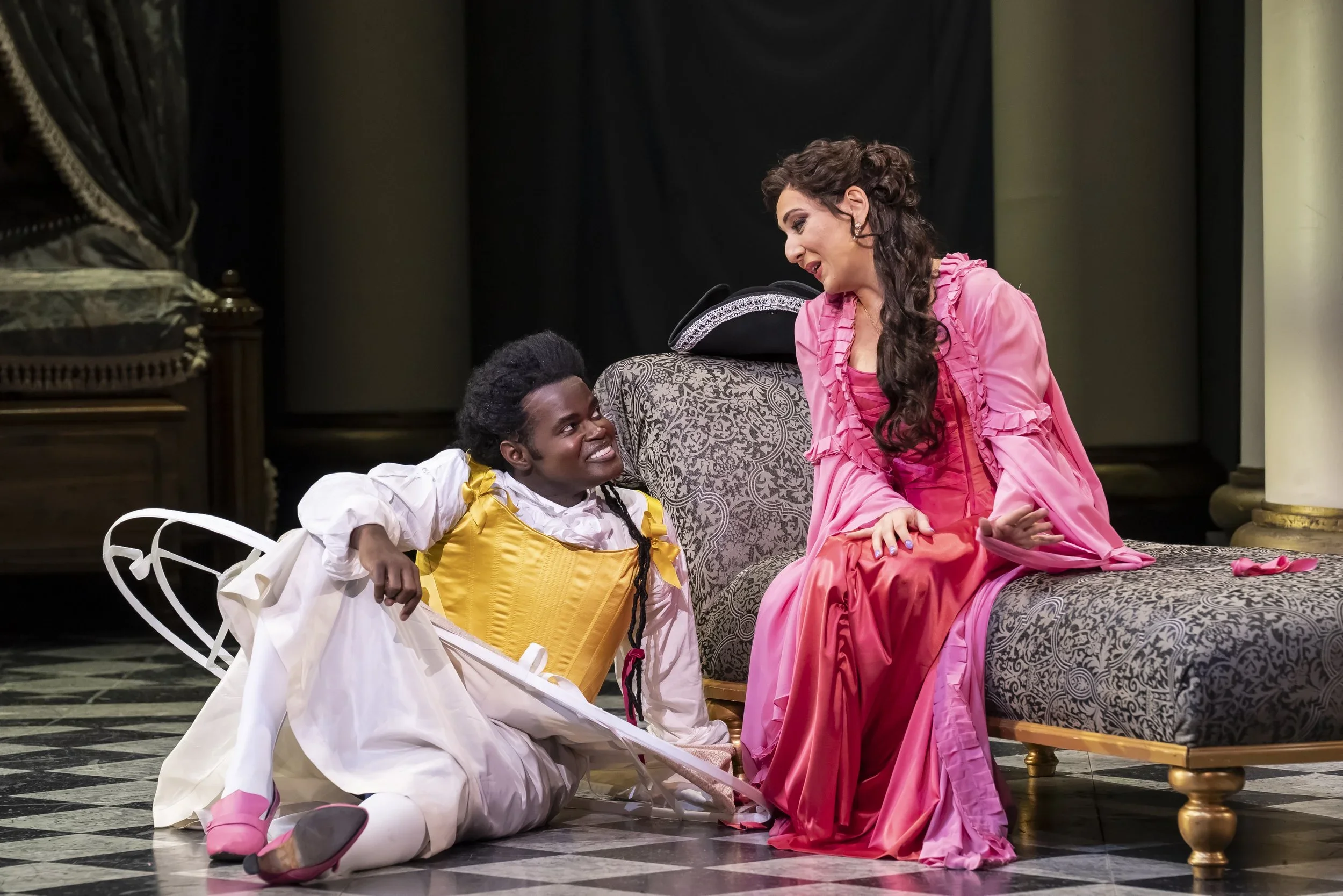 Cherubino (John Holiday) and Countess Almaviva (Rosa Feola) share a moment. Photo by Scott Suchman; courtesy of Washington National Opera.
