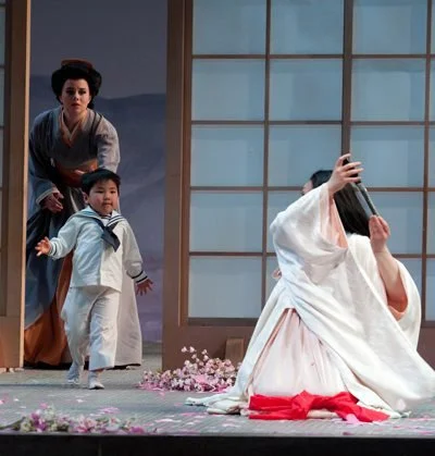 Sarah Larsen (Suzuki), Elizabeth Janes (Trouble), and Ausrine Stundyte (Cio-Cio-San) in Puccini’s Madama Butterfly, 2012 © Elise Bakketun