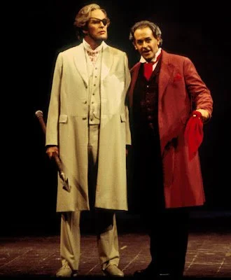 Monte Pederson as Wotan, with Peter Kazaras as Loge (Seattle 1995)