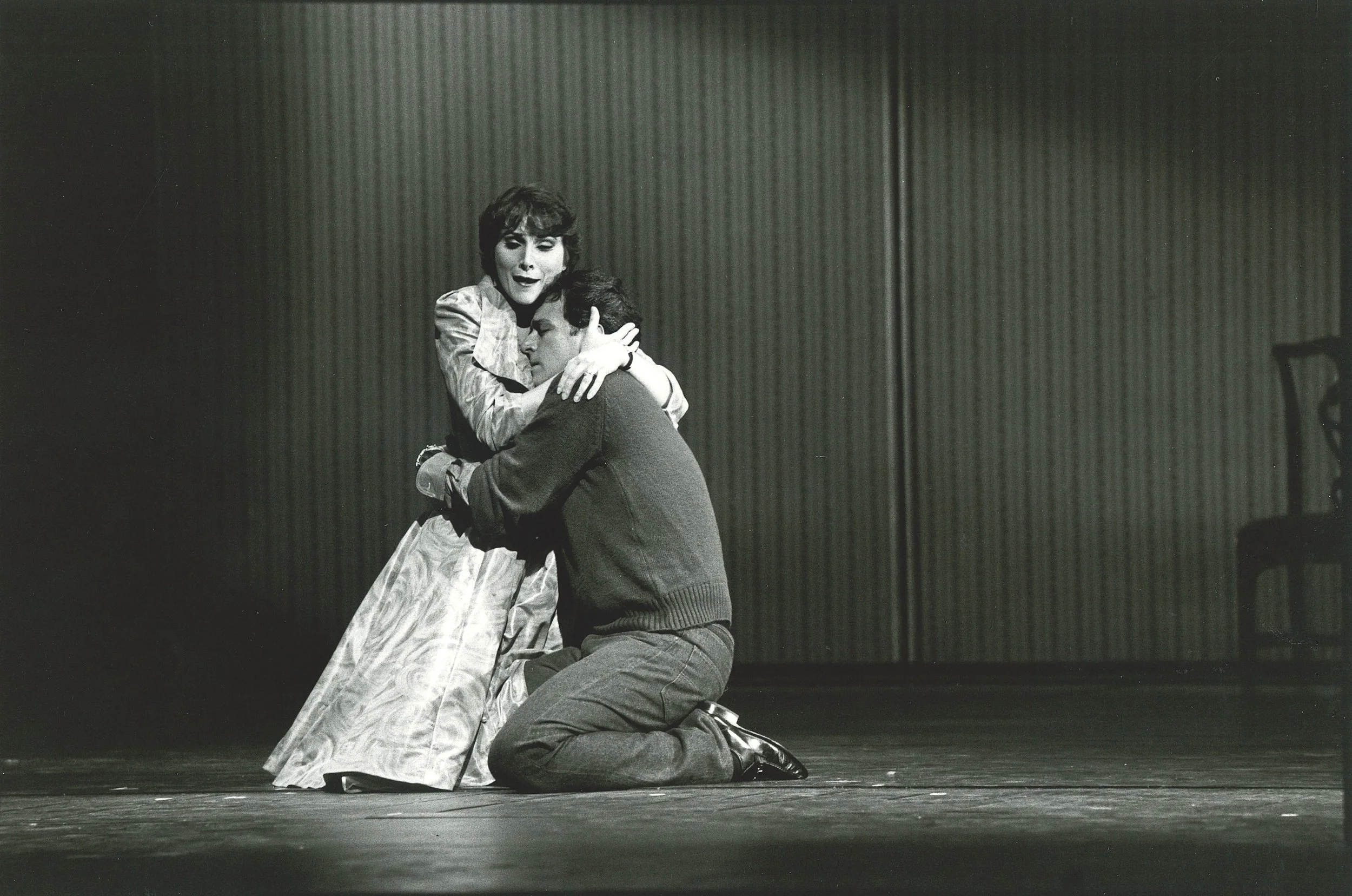 Sheri Greenawald (Dede) and Peter Kazaras (François) in the 1983 HGO world premiere of Bernstein's A Quiet Place