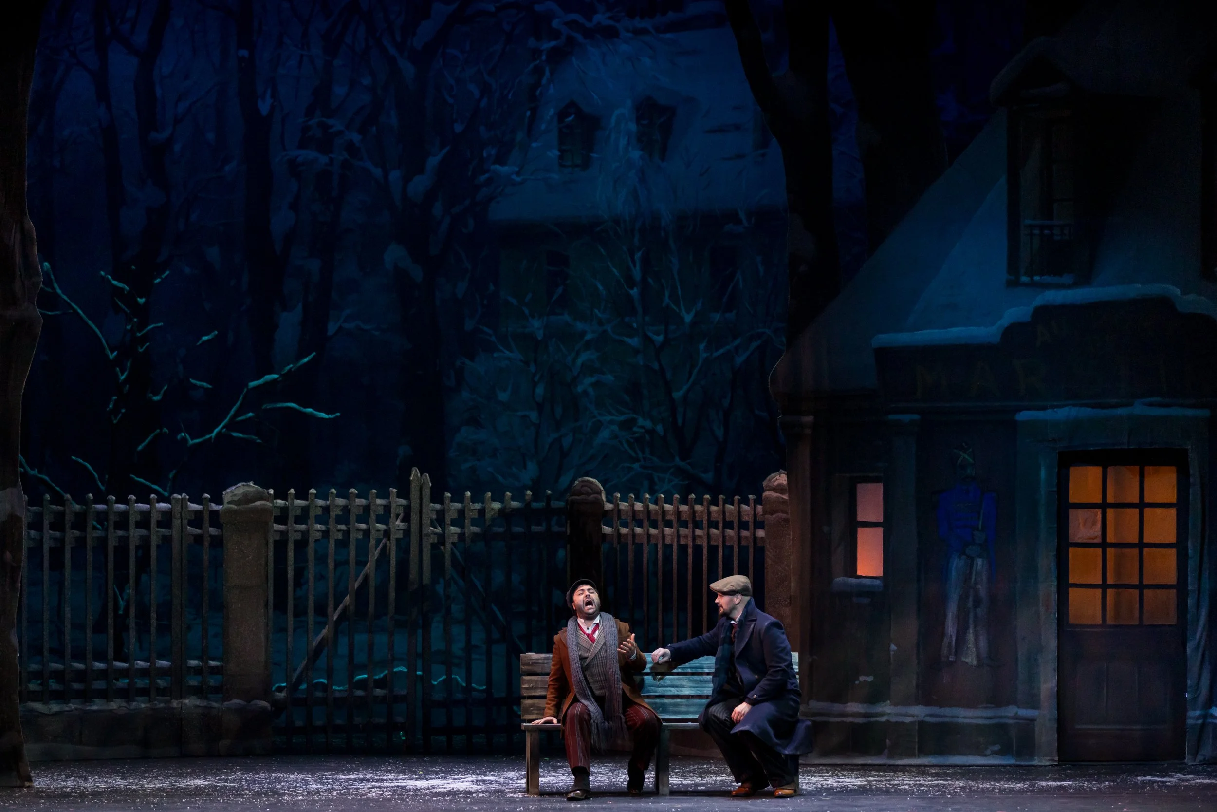 Liparit Avetisyan as Rodolfo and Edward Parks as Marcello in Palm Beach Opera's production of Puccini's La bohème at the Kravis Center in West Palm Beach.