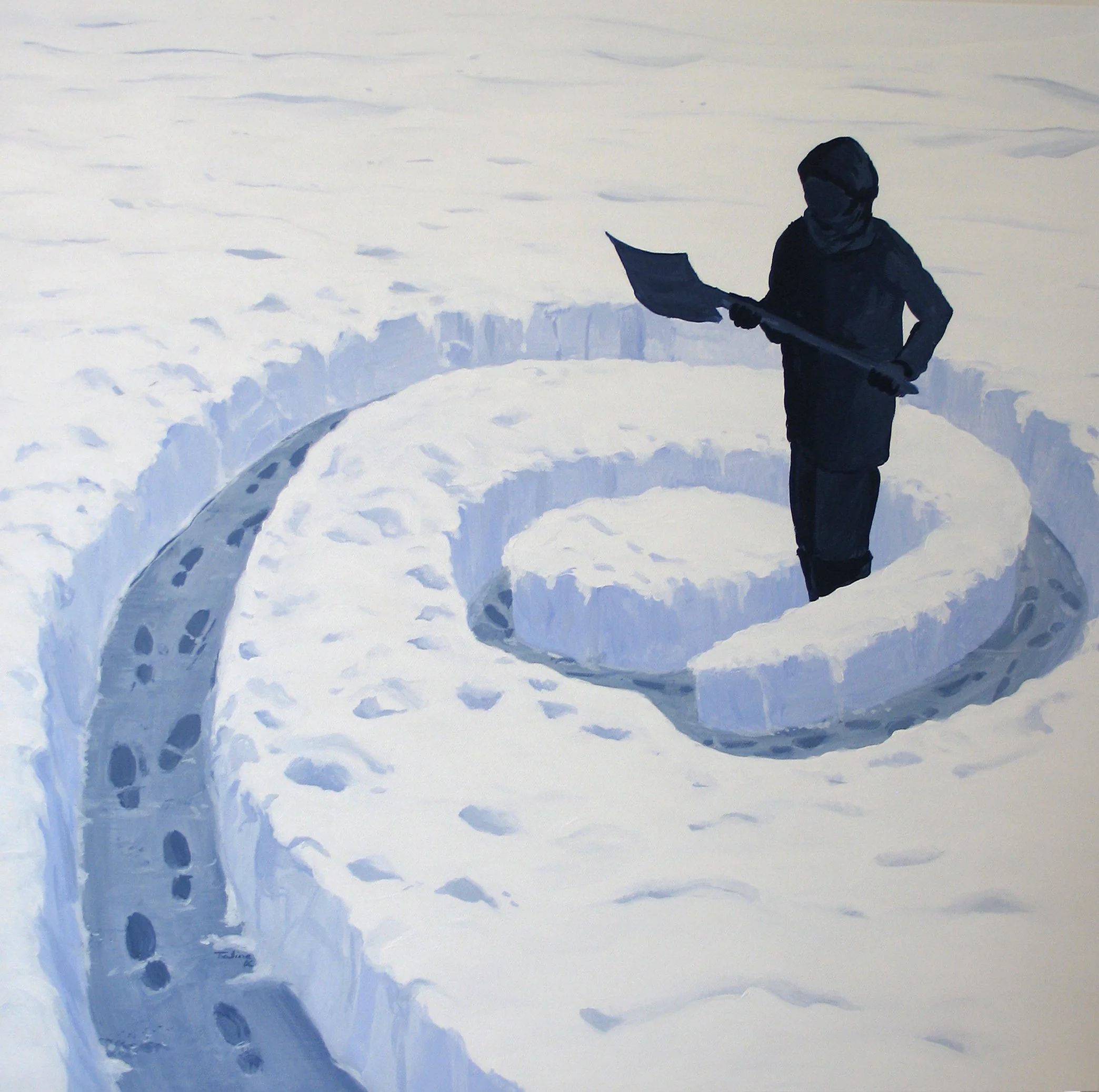 "AT"  Acrylic on Canvas, 60x60cm From the Exhibition "Whiter than Snow" at Aida Cherfan Fine Art, Beirut , 2009