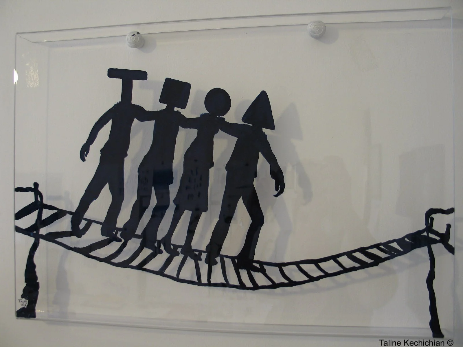 Taline Kechichian: Meiner Meinung nach, Acrylic on Plexiglass, from the Exhibition "Wie du mir"  and "Reliqte" curated by Dr. Johannes Rauchenberger, Steirischer Herbst, Kulturzentrum bei den Minoriten, Graz , 2008,2009