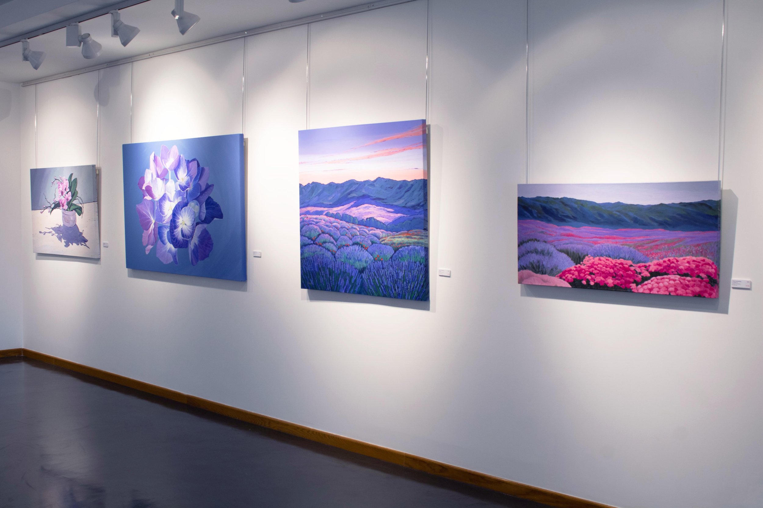 Lavender 2, Lavender, Hortensia and Orchid Acrylic on Canvas, at Aida Cherfan Fine Art Expo Gifts From Heaven , Aida Cherfan Fine Art 2025 and Ribirth Beirut  2025