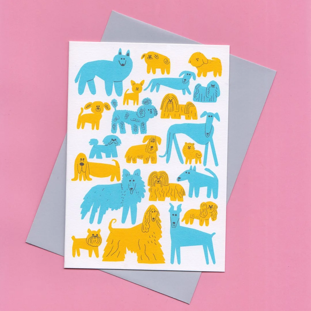 Woof, A6 greetings card