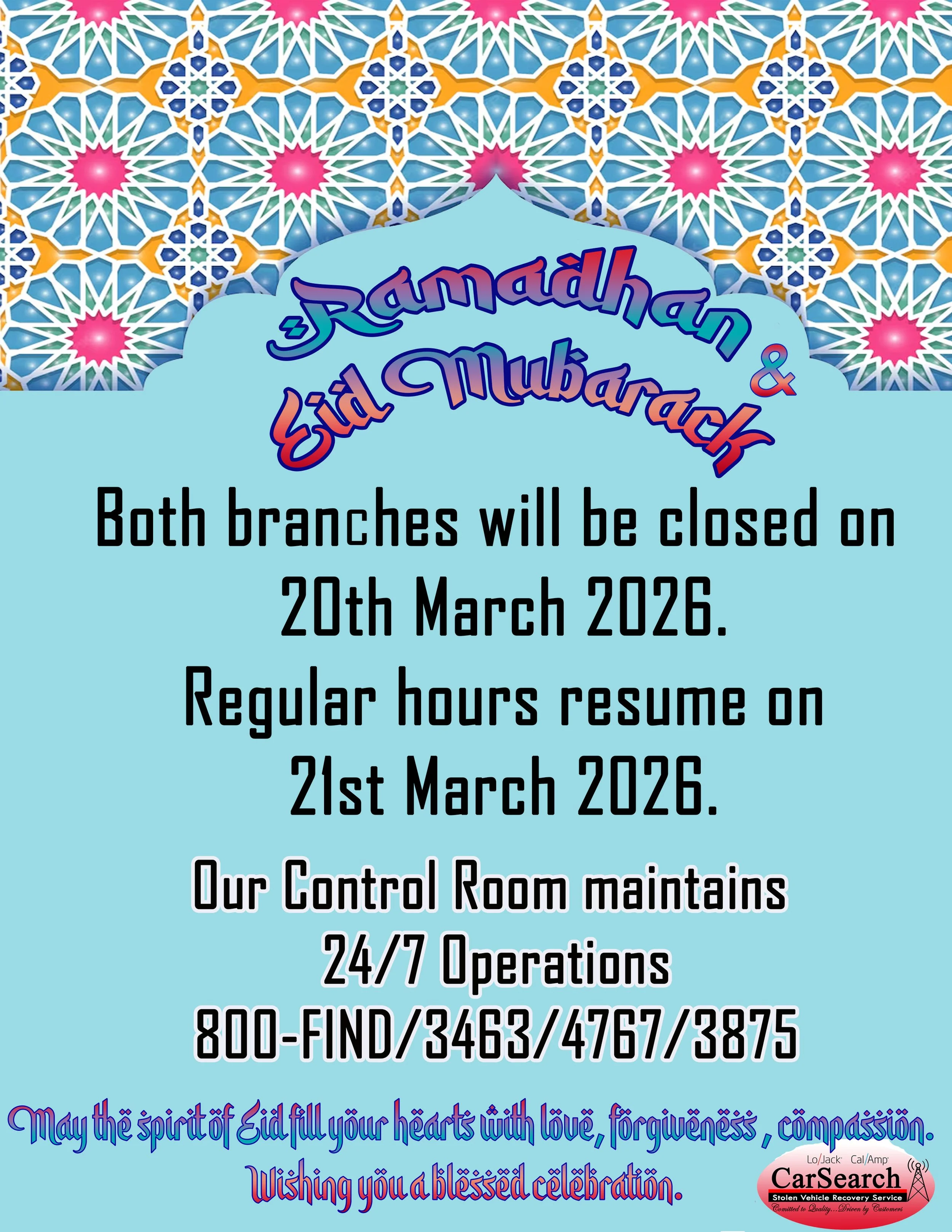 Eid Mubarak from the CarSearch Team!