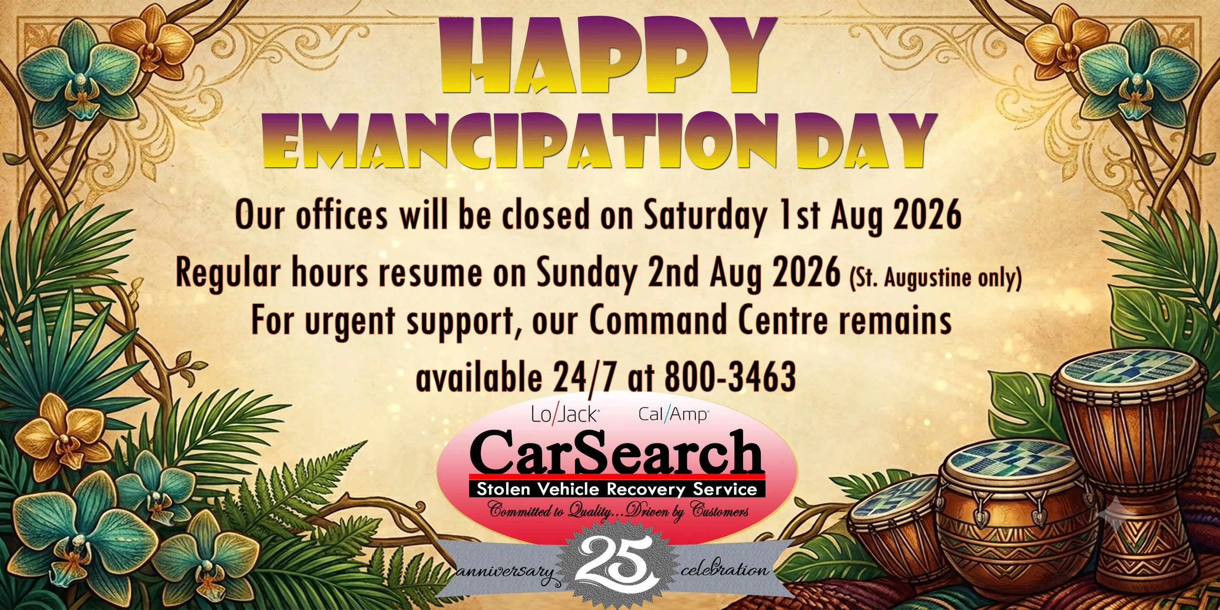 Wishing everyone a safe, reflective and joyful Emancipation Day 2026