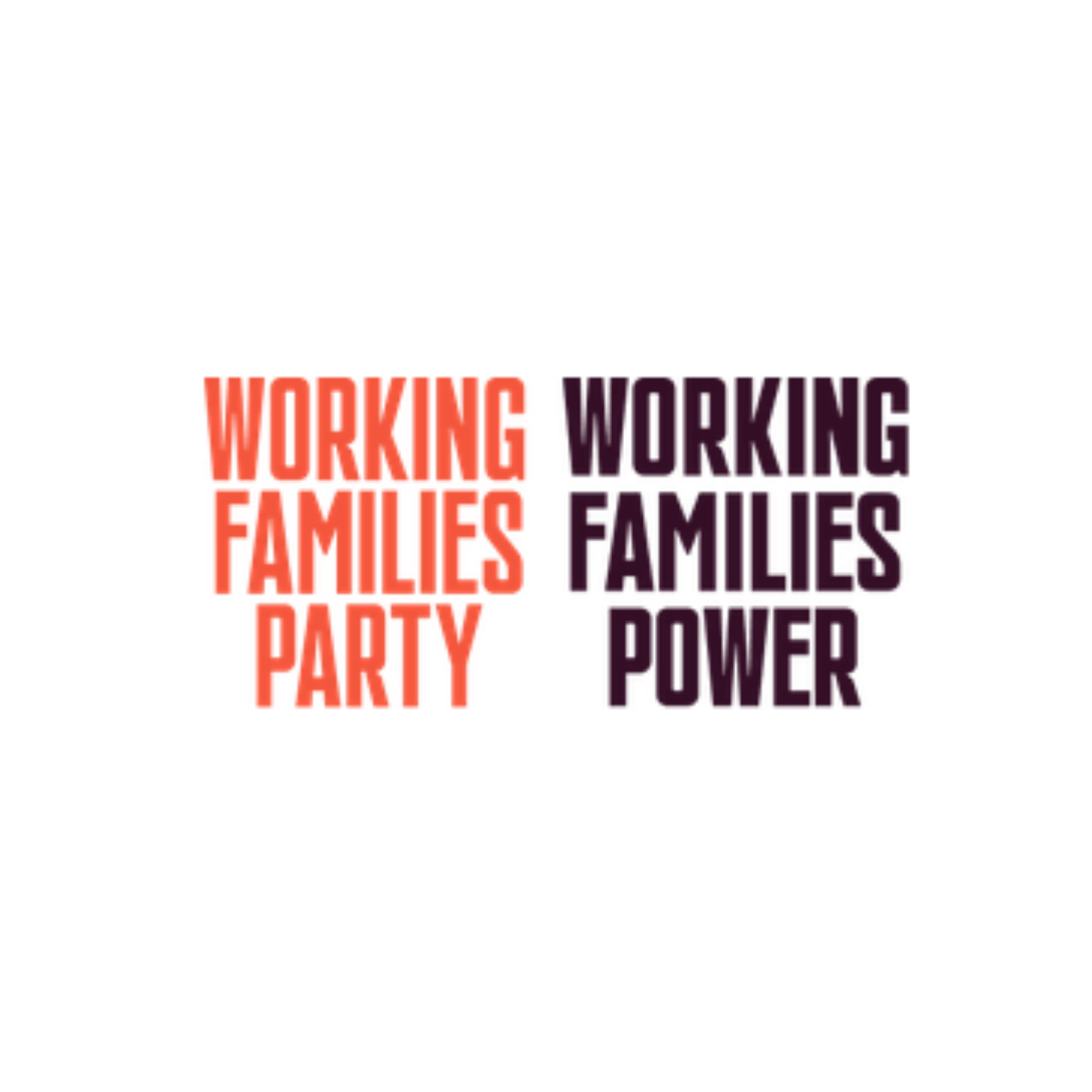 Repeated text 'WORKING FAMILIES' in orange and black bold font.