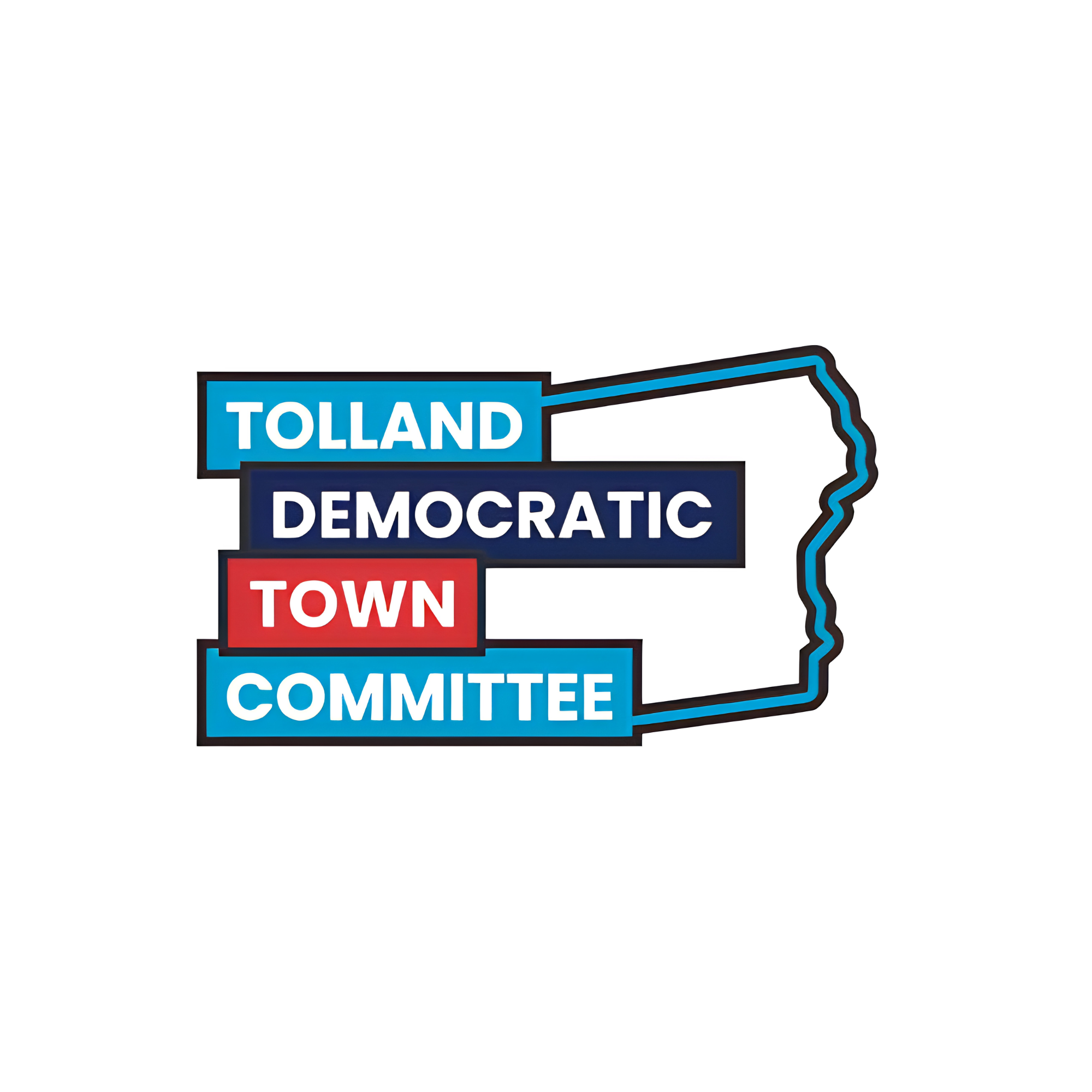 Outline of the state of Illinois with route markers for tollway, Democratic, Town, and Committee
