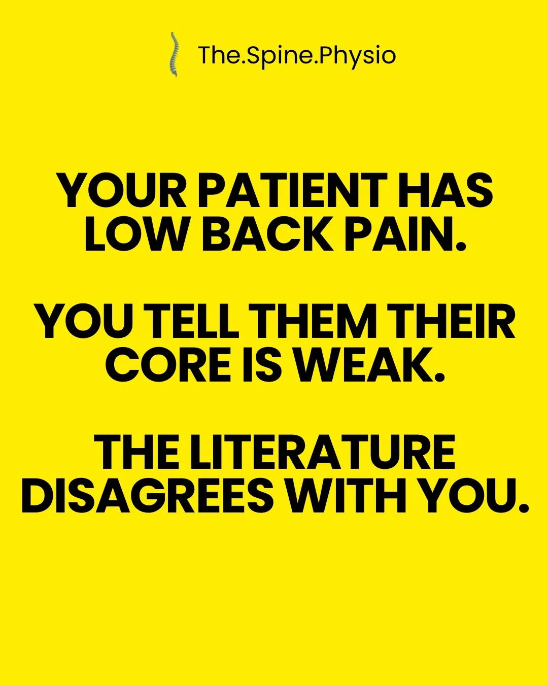 &laquo;&nbsp;Weak core = low back pain.&nbsp;&raquo;

We&rsquo;ve all said it. Many of us were taught it. Myself first !

But the evidence paints a different picture and understanding
why it &laquo;&nbsp;works&nbsp;&raquo; anyway changes how you comm