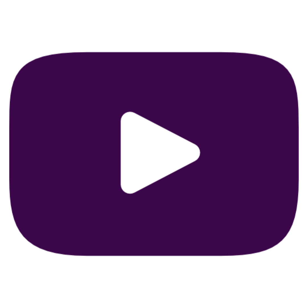 YouTube play button icon in purple with black play symbol in the center.