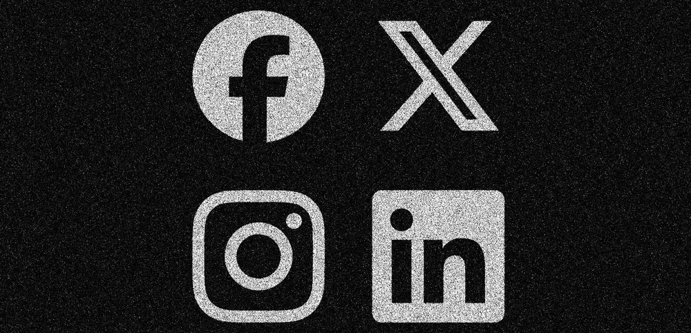 Scuzzy xerox image representing small business social media marketing, likes, followers and content production