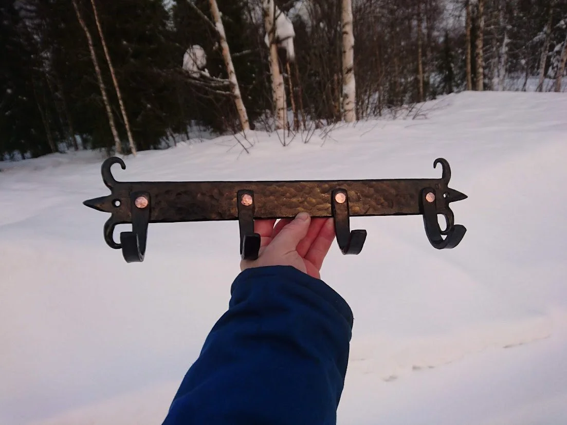 Hand-Forged Arctic Iron Coat Rack. Made to Order