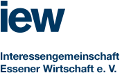 Das Logo der Interessengemeinschaft Essener Wirtschaft e. V. mit blauer Schrift auf weißem Hintergrund.