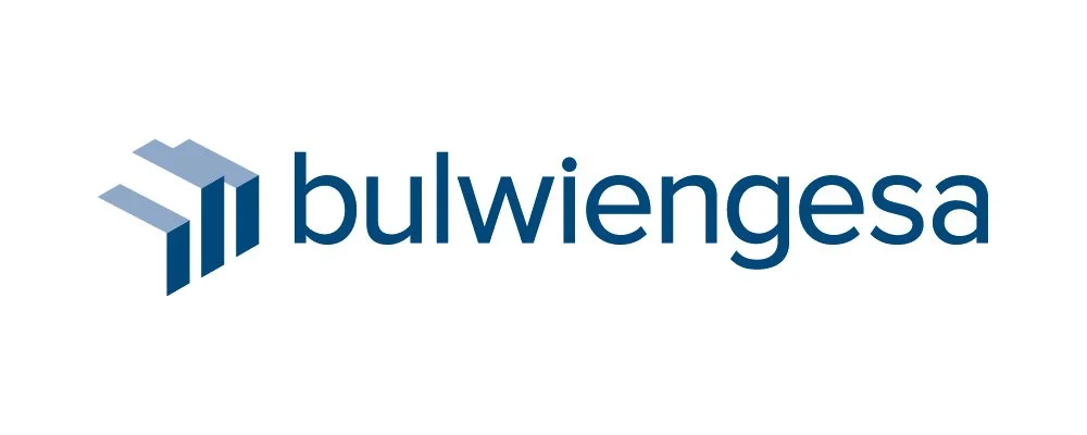 Logo der Firma BulwienGesa, bestehend aus einem blauen geometrischen Symbol und dem Firmennamen