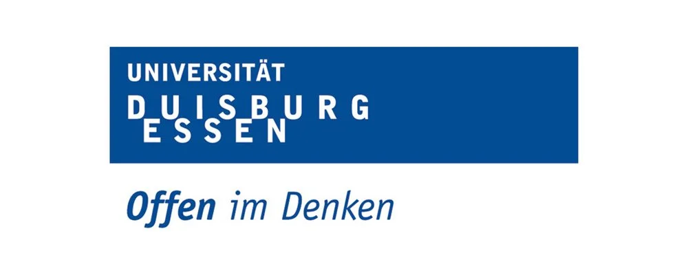 Logo der Universität Duisburg Essen mit dem Slogan 'Offen im Denken'.