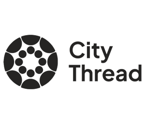 Logo of City Thread with circular geometric design alongside the text 'City Thread'