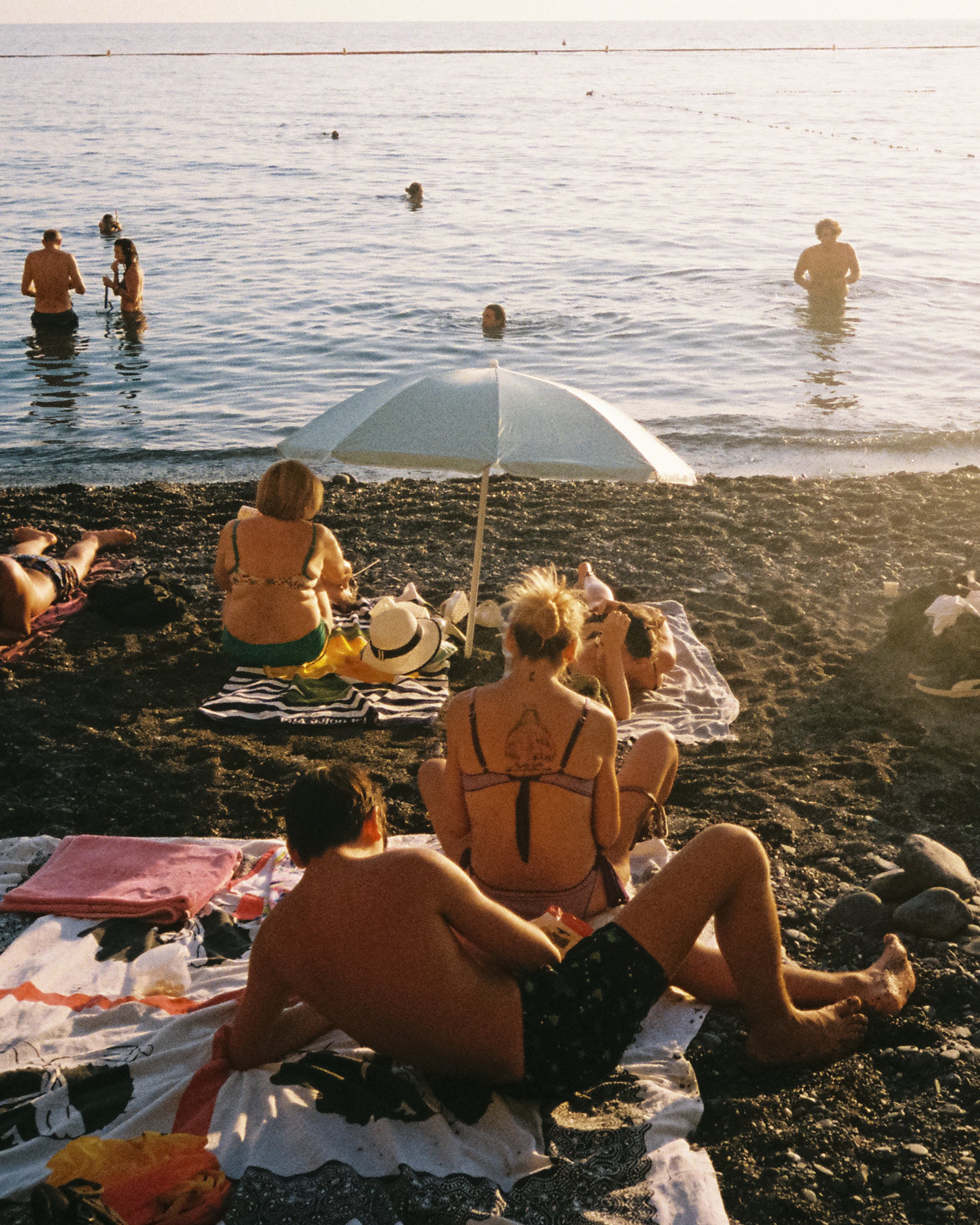 Sunset in Camogli, Italy.
