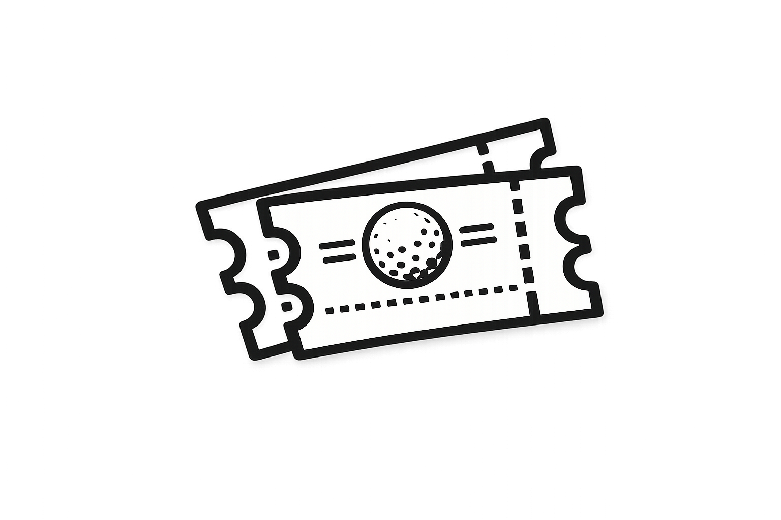 A digital illustration of a movie ticket with a stylized dotted circle in the center, set against a background of colorful, streaked neon lights.