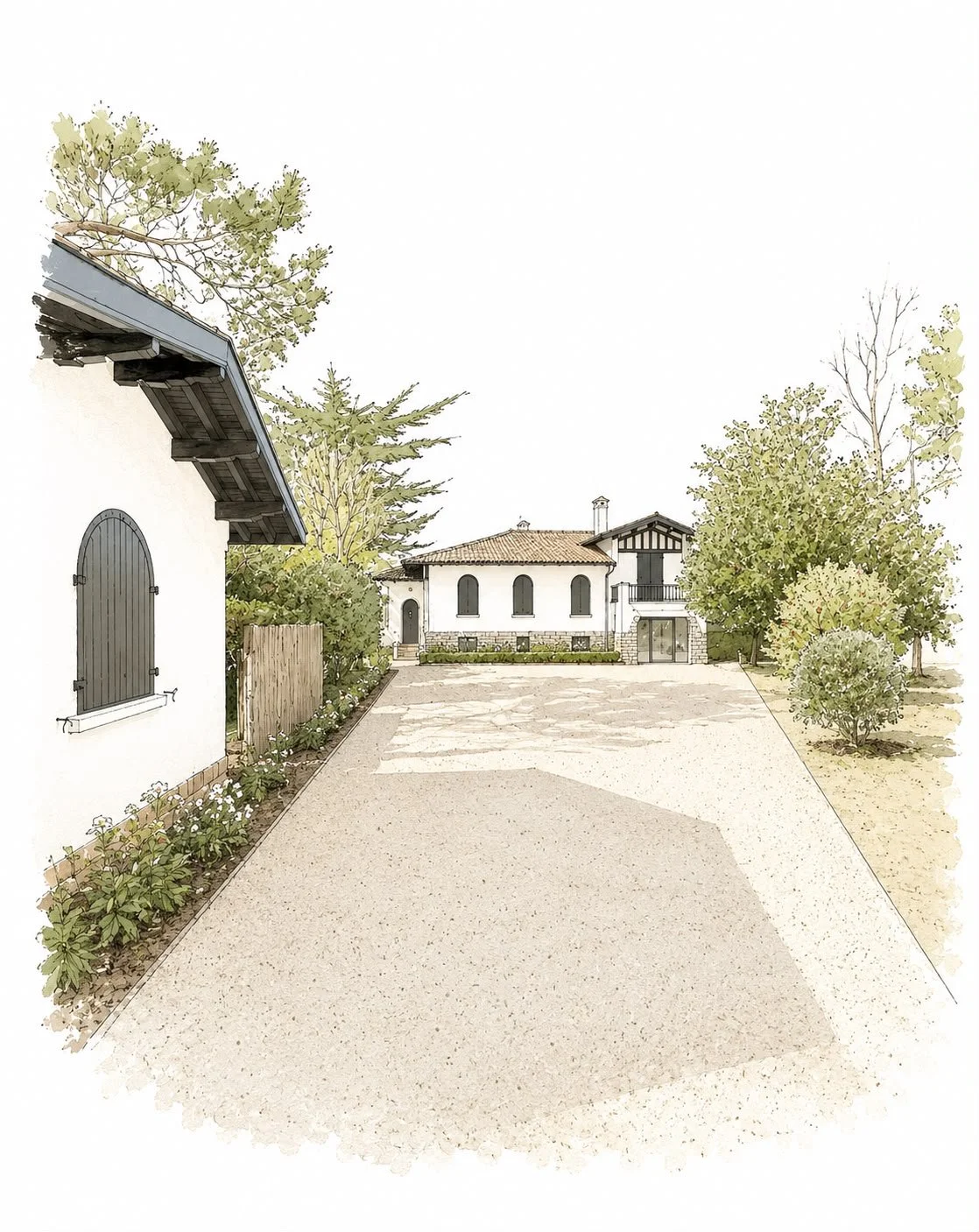 Aménagements extérieurs d’une villa au bord du lac d’Hossegor