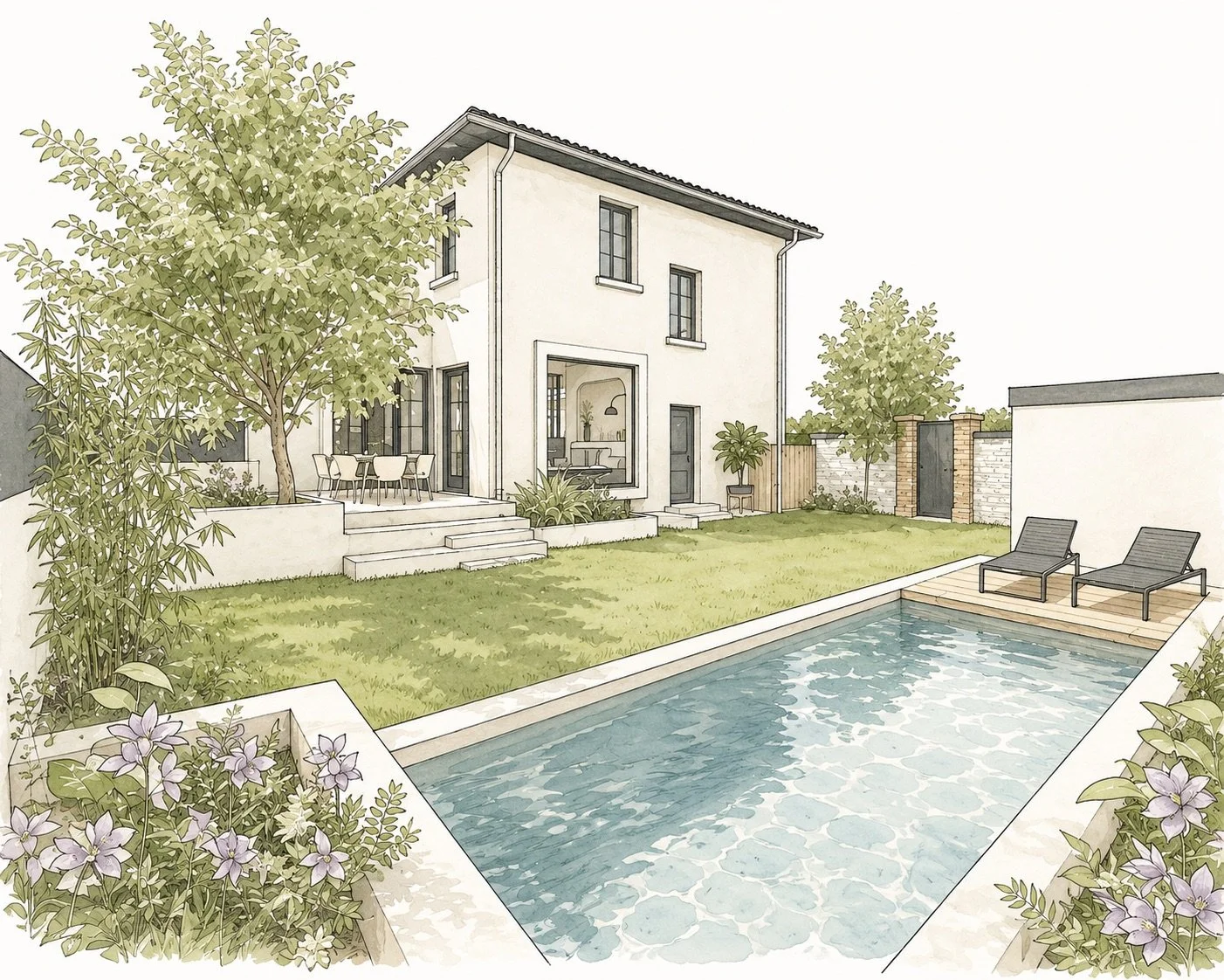 Aménagements extérieurs d'une villa