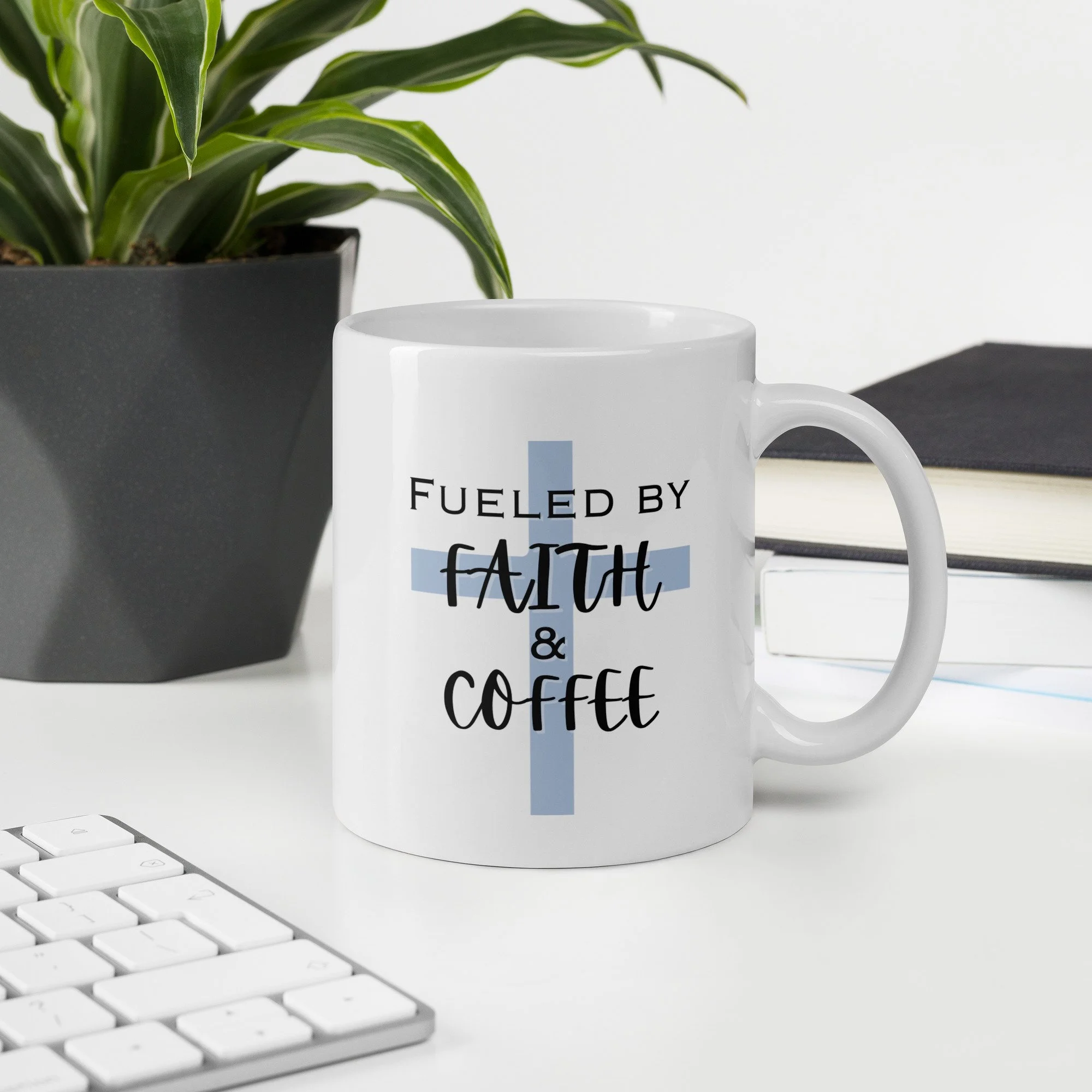Blue Cross - White Glossy Mug