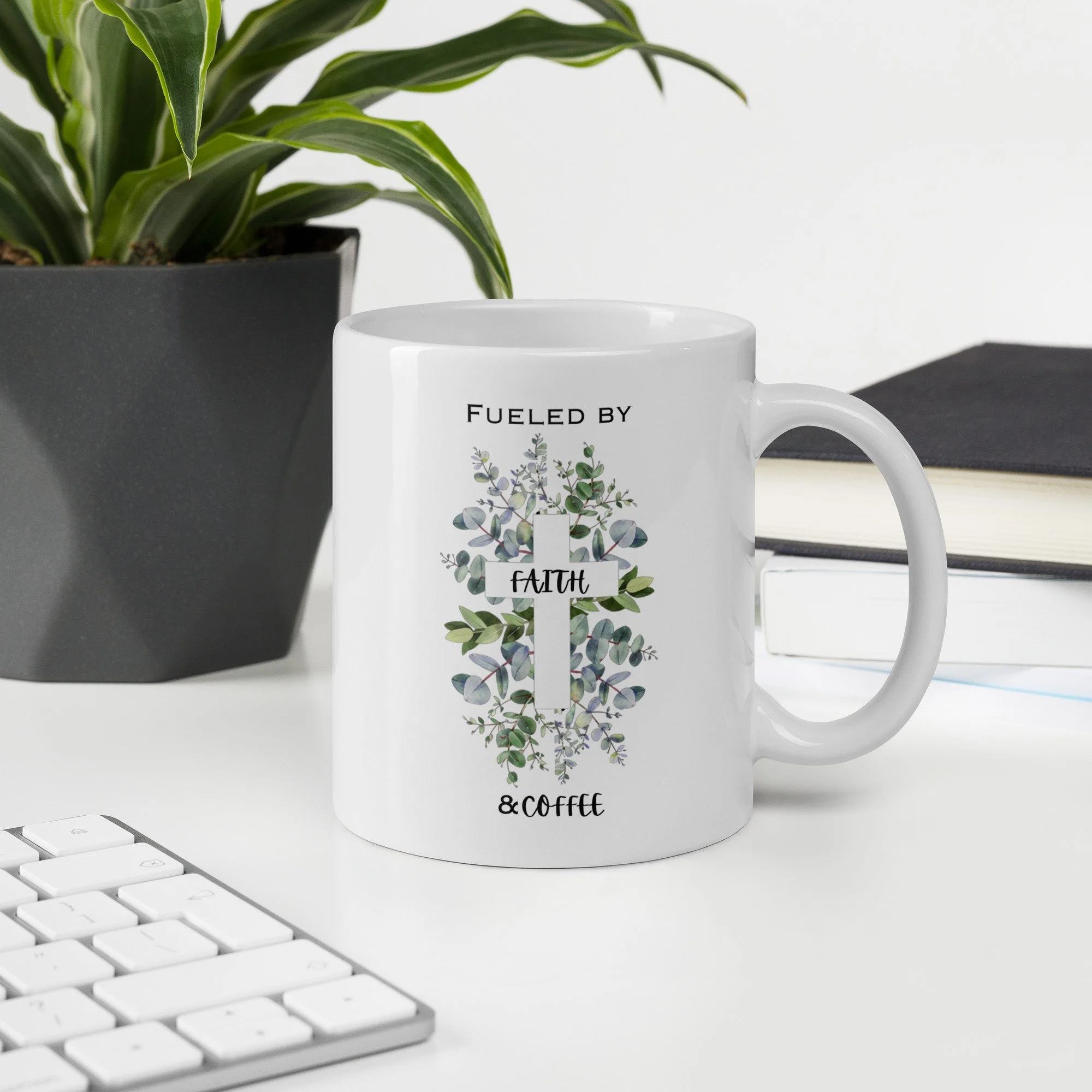 Floral - White Glossy Mug