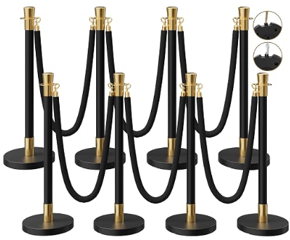 Black and Gold Stanchions and Velvet Ropes