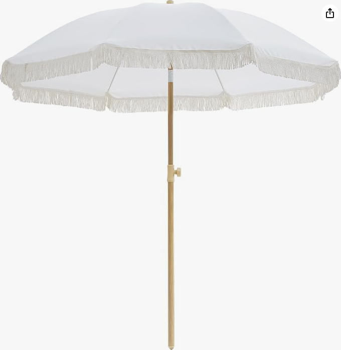 White Umbrella with Fringe