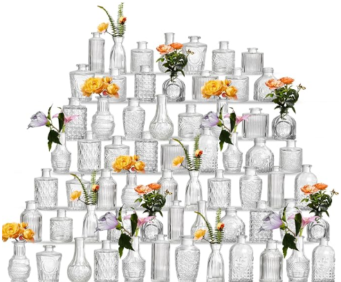 Clear Glass Bud Vases