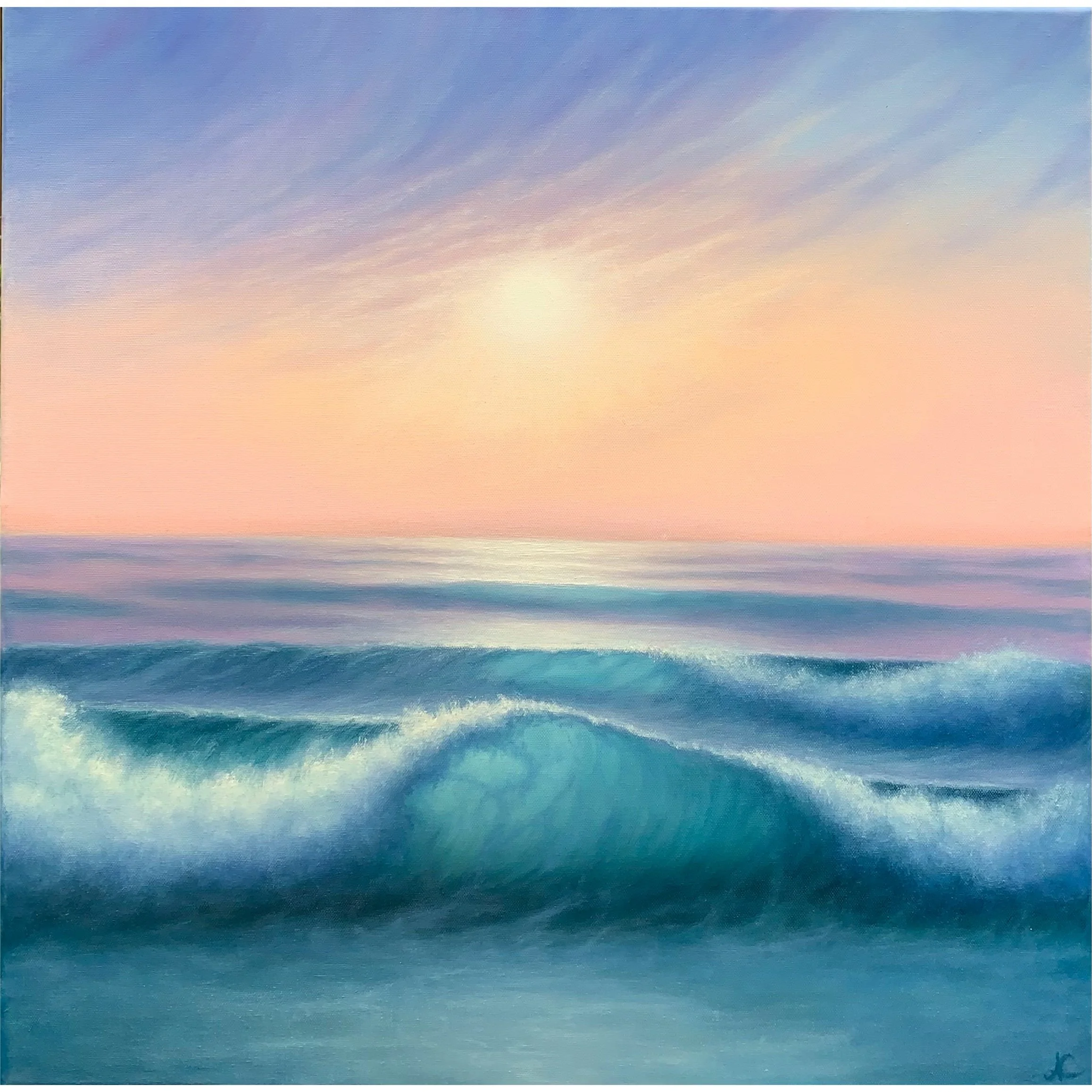 Three Waves | 24" x 24" (60.96 x 60.96 cm) | Oil On Canvas