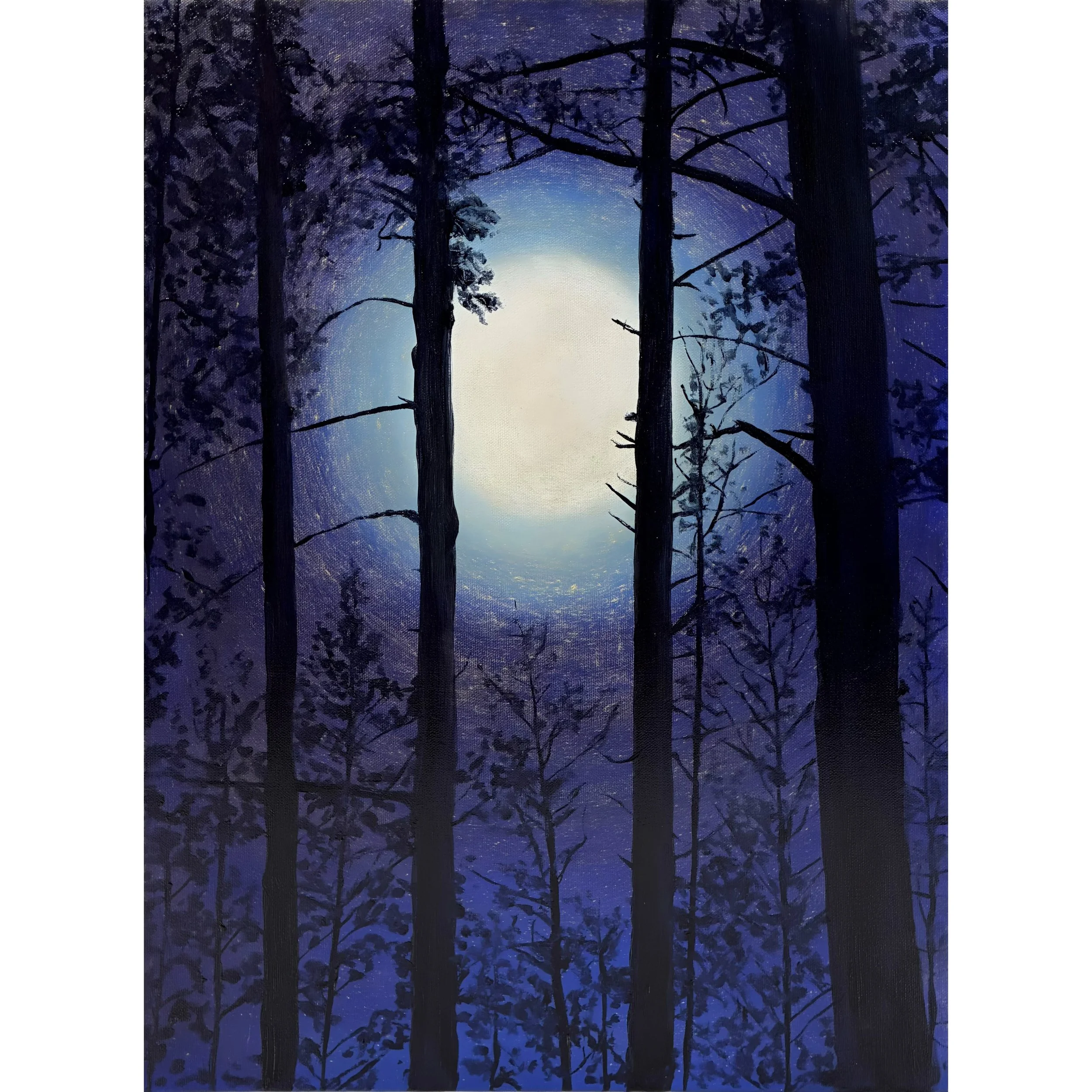 Midnight Pines. Moon of Gold | 18" x 24" (60.96 x 45.72 cm) | Oil On Canvas