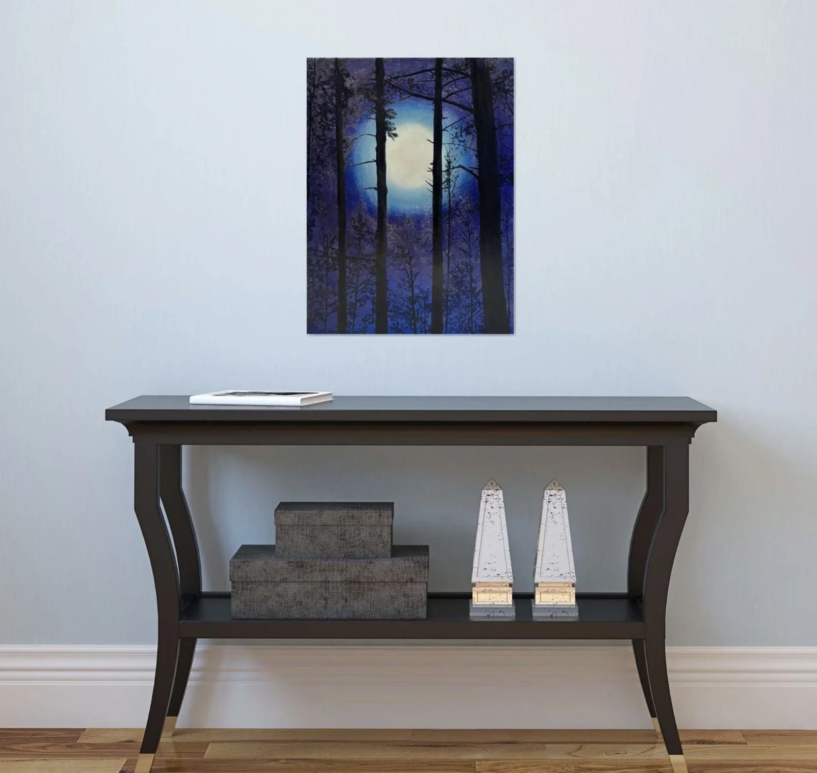 Midnight Pines. Moon of Gold | 18" x 24" (60.96 x 45.72 cm) | Oil On Canvas