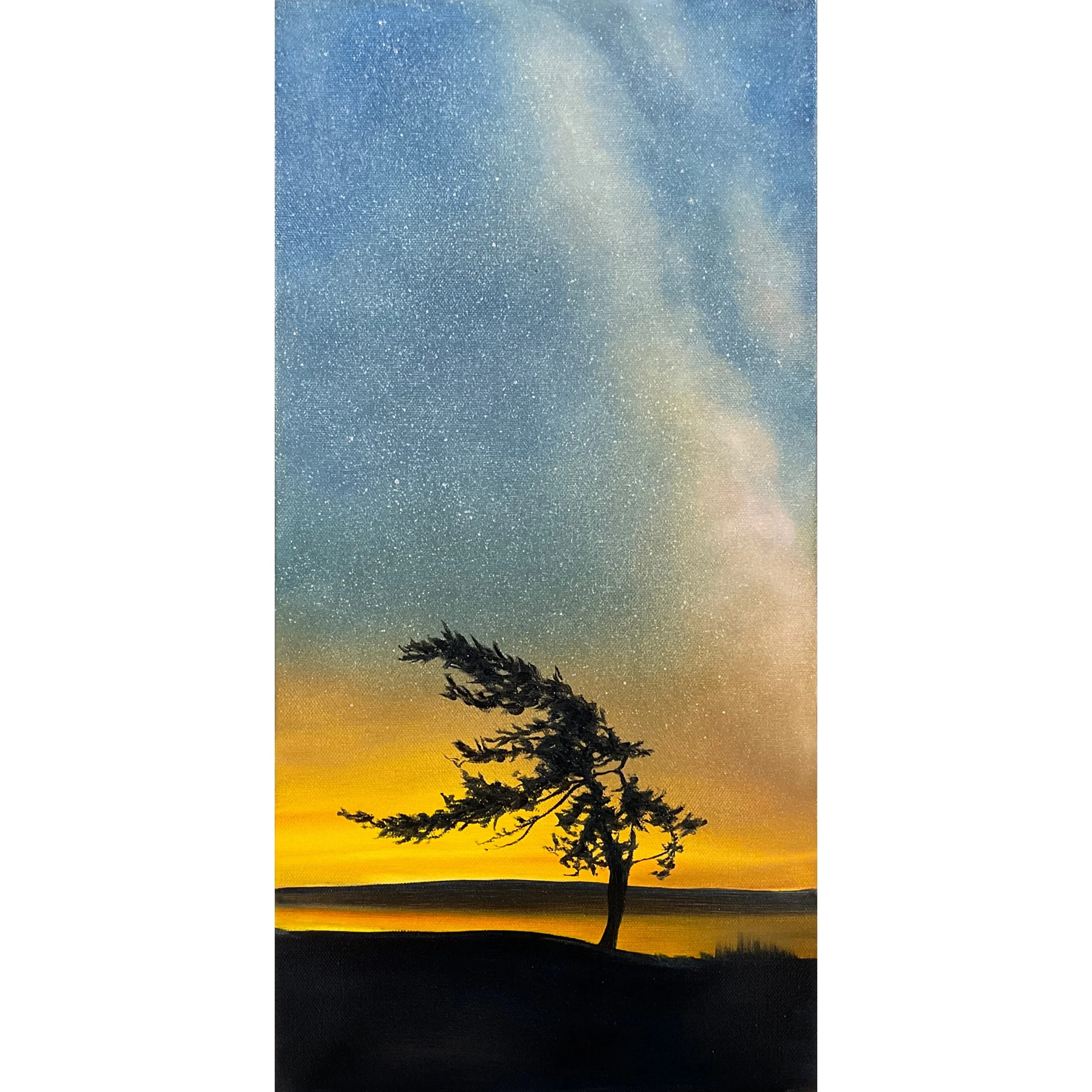 Under the Milky Way | 10"x20" (30.48 x 60.96 cm) | Oil On Canvas