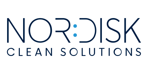 Logo for Nordic Clean Solutions with the company name in blue and black text.